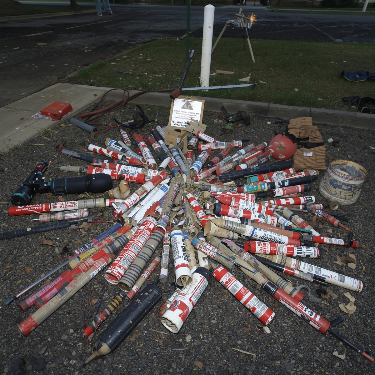 stapel in beslag genomen vuurwerk