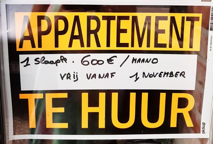 affiche appartement te huur