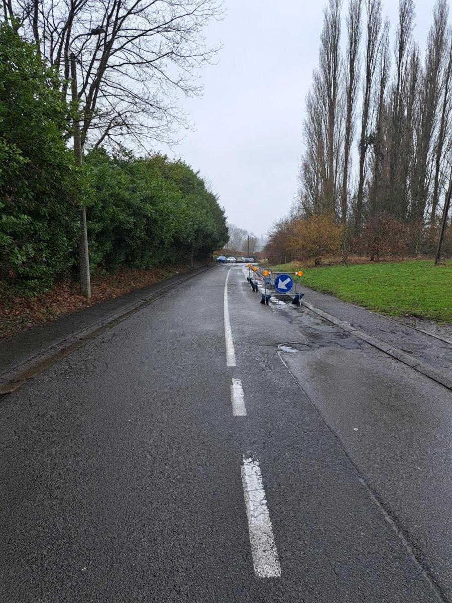 fot van Stationsstraat met beschadigingen