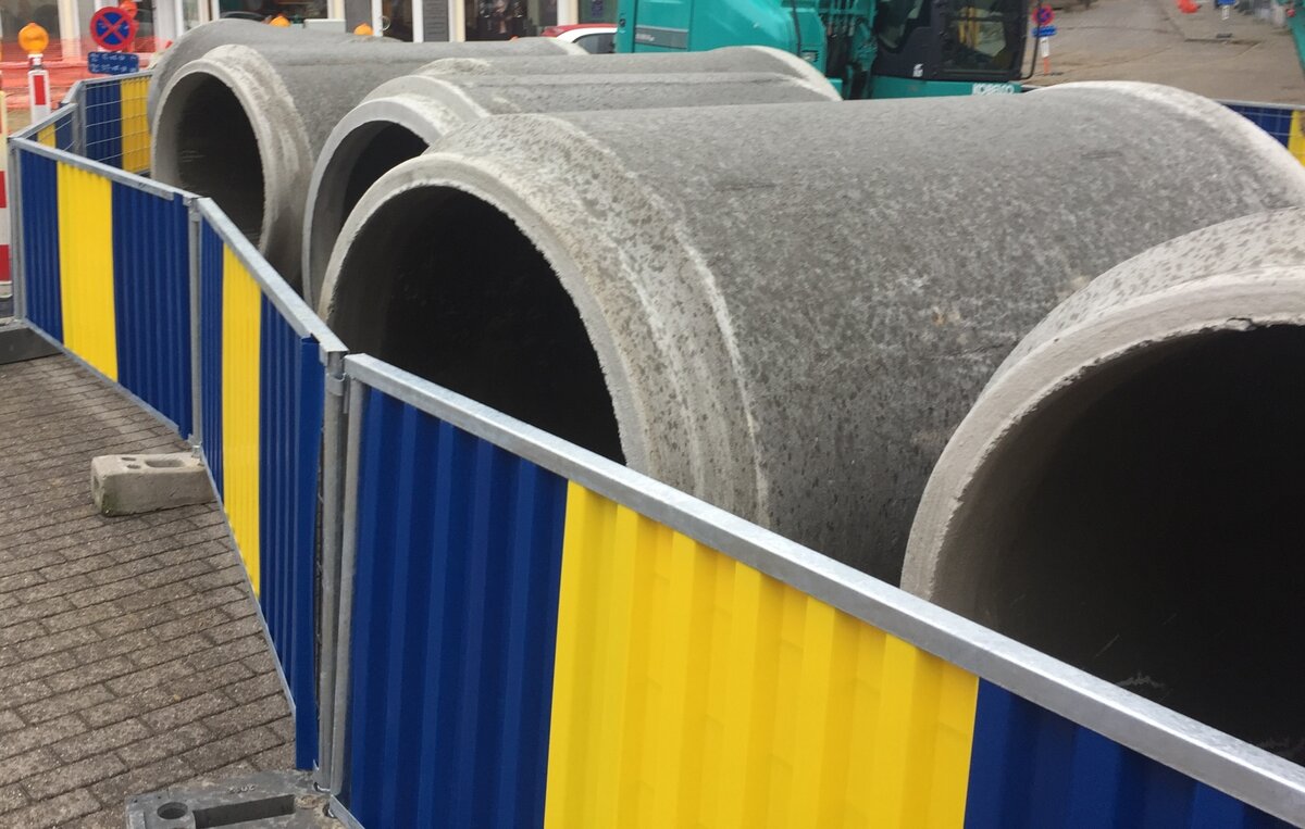 rioolbuizen op een werf