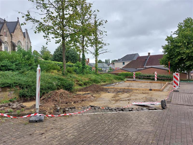 Werken op parking Oudesmidse