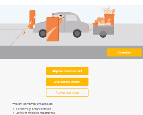 Afspraak voor recyclagepark kan vanaf nu makkelijker met account