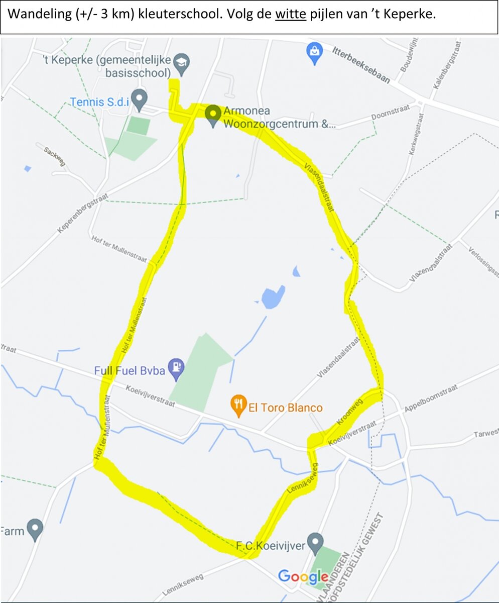 Kaart 3KM met filmpjes van de kleuters