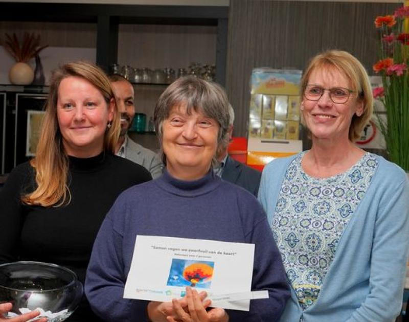 De winnares met haar cadeaubon