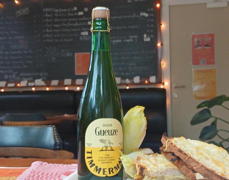 croque en een fles geuze