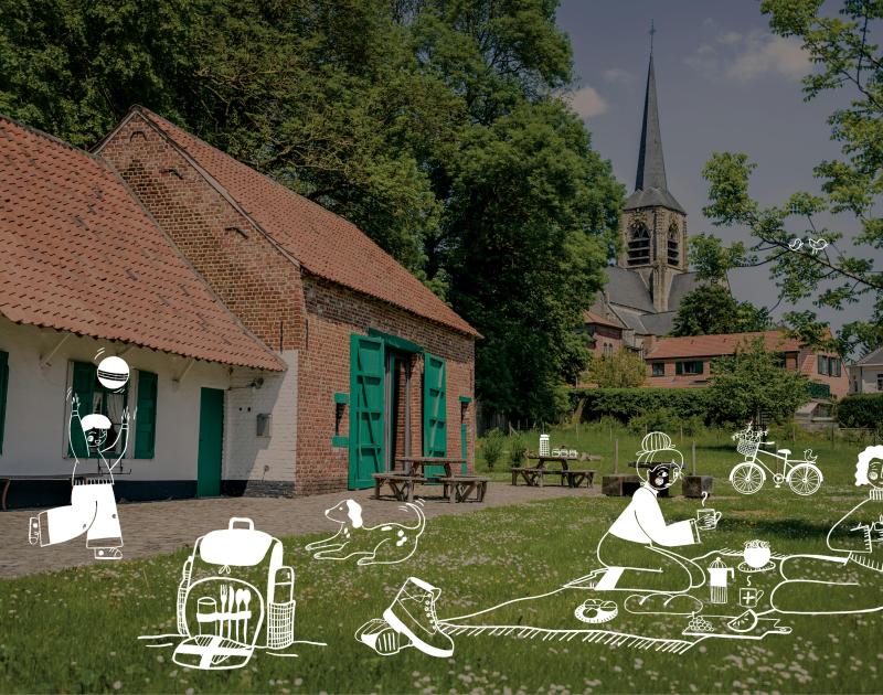Op pad in Dilbeek met een picknickrugzak © foto: Toerisme Vlaams-Brabant / Lander Loeckx