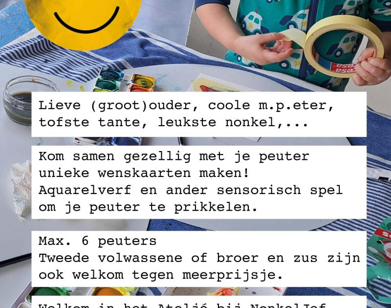 WENSKAARTEN AQUARELLEN MET JE PEUTER - DUO WORKSHOP © gerlinde schoukens