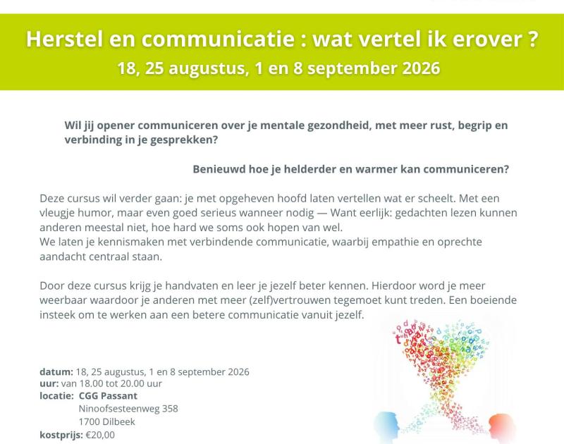 Cursus Herstel en communicatie - wat vertel ik erover? © HerstelAcademie