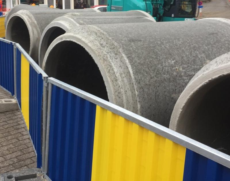 rioolbuizen op een werf