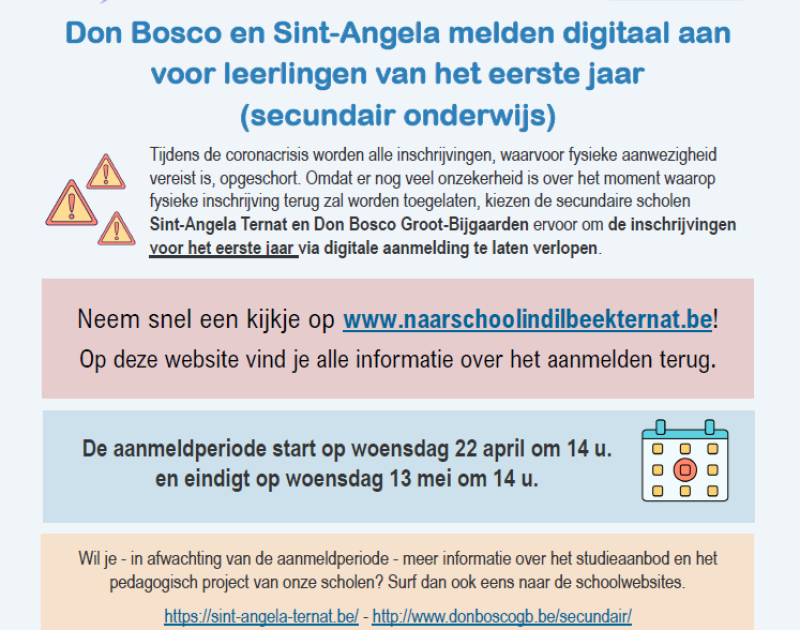 Digitaal aanmelden secundair onderwijs