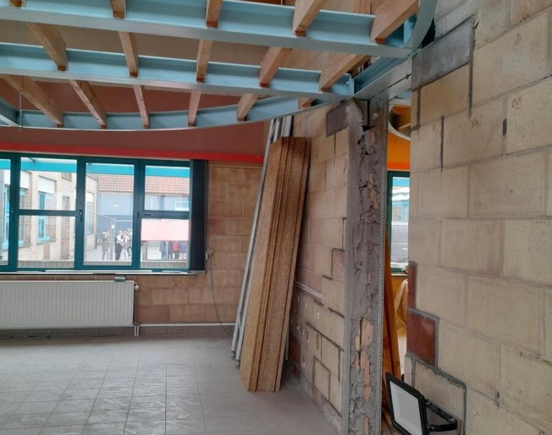 Bouw mezzanine 1e en 2e leerjaar