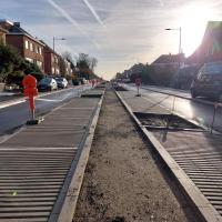 Foto aanleg parkeervakken Baron de Vironlaan